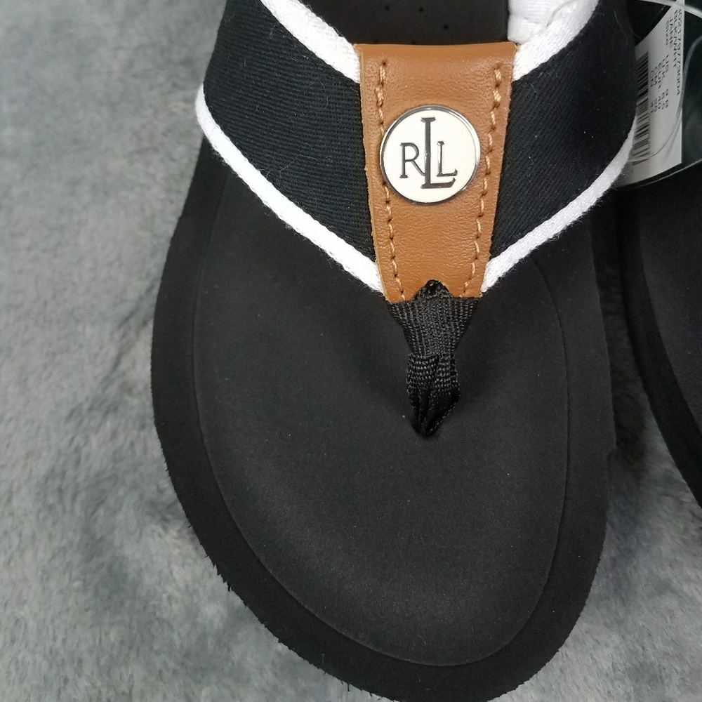 Ralph Lauren Black/White Wedge Size 9